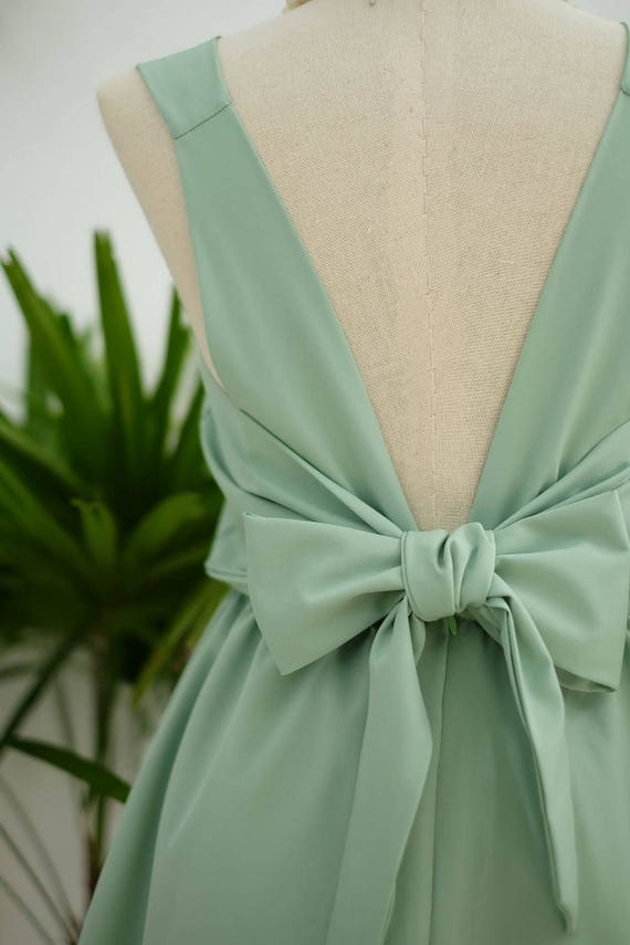 Sage green dress Sage green Bridesmaid dress Wedding Prom Etsy