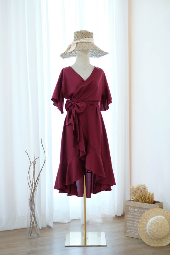 burgundy maxi dress for women Cher | Satin Square-Neck With Embellished-Detailed Open-Back Color:Chestnut Stitch length gown features an 🎃LaceMade Halloween Collection 🍩A Boho Clothing