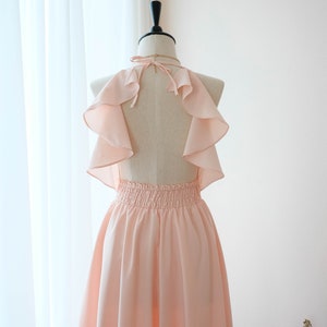 Pink blush dress pink Bridesmaid dress prom party cocktail wedding dress wedding guest dresses image 3