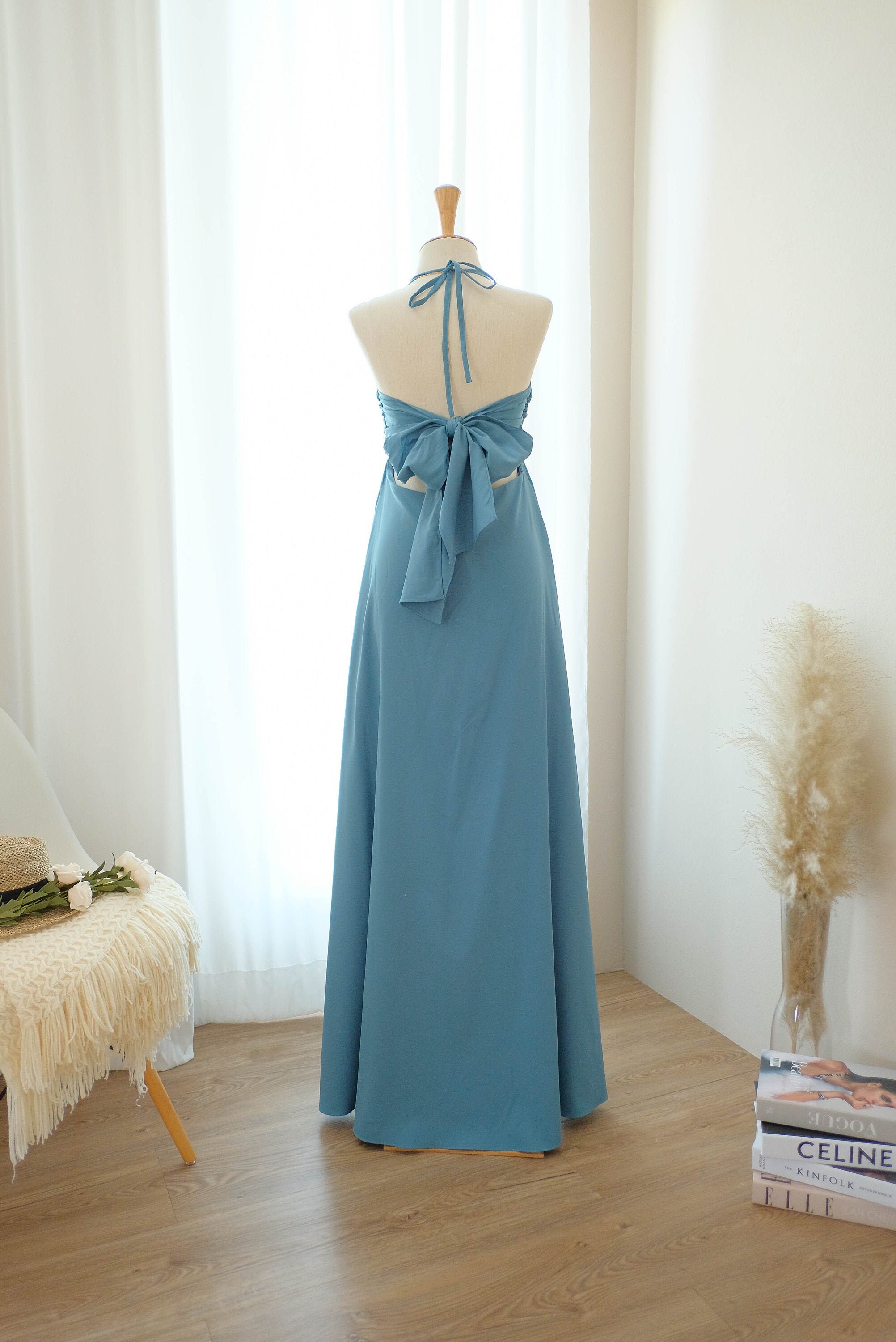 rustic blue gown