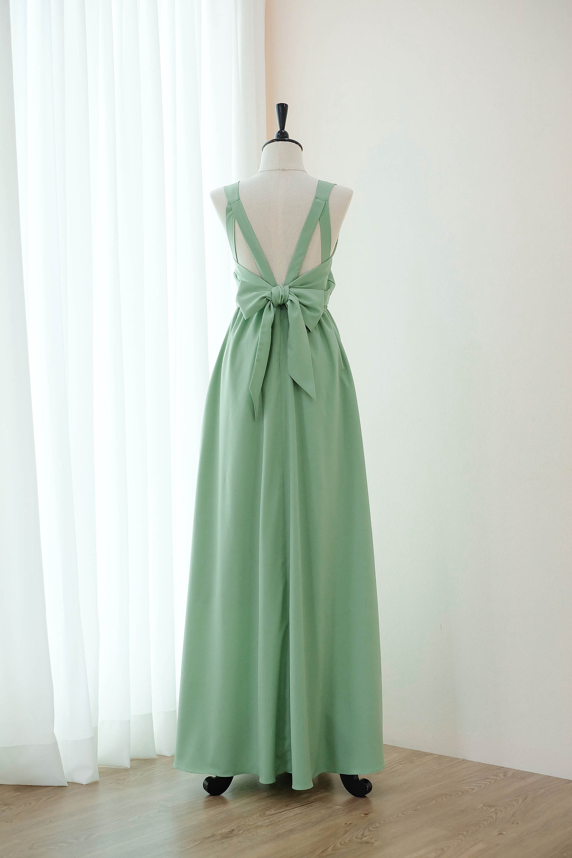 Sage green dress Long Bridesmaid dress Wedding Dress Long Prom | Etsy