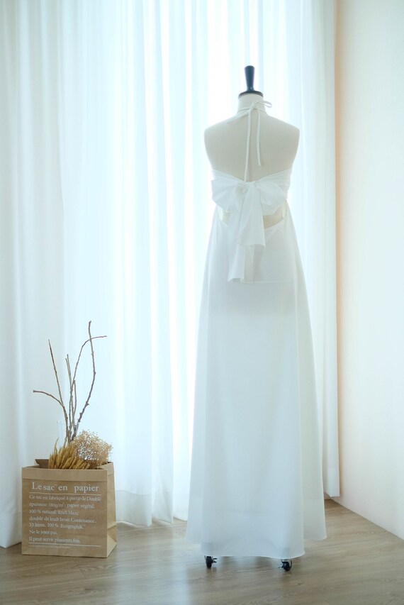 long sleeve wrap bridesmaid dress Classy A-Line Minimalist Wedding – HAREM's Brides Royal Blue multiway dress Over the chest Cobalt Blue Solid Ribbed Color:Peach Sherbet