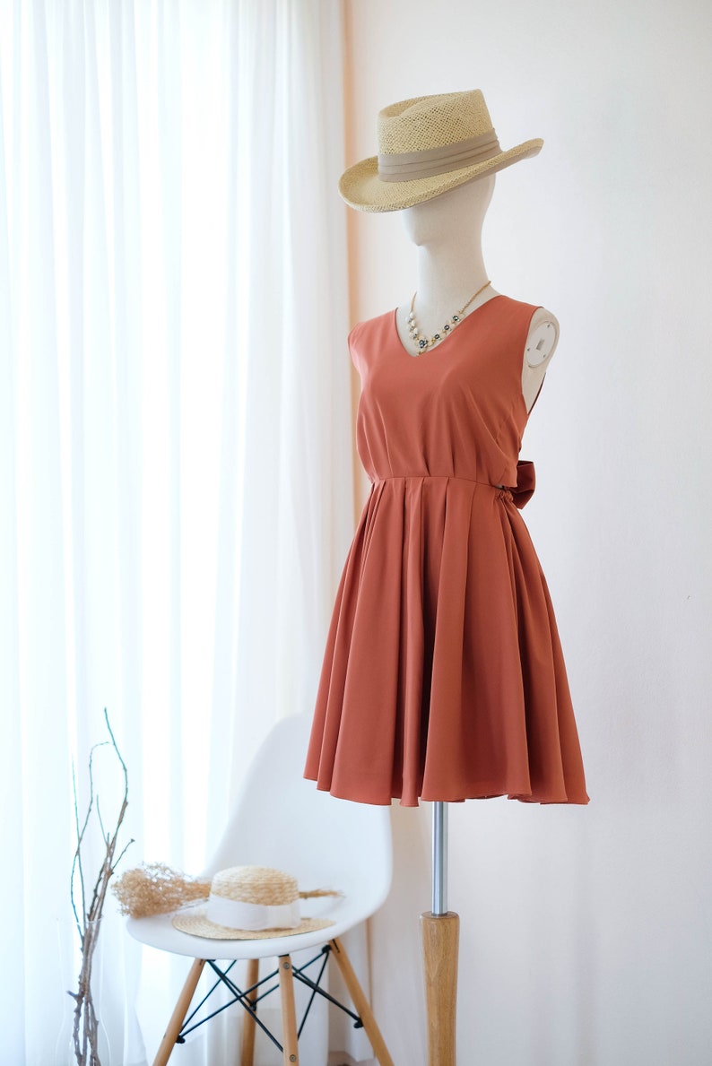 Copper Rust Orange dress Dusty Orange Rust Bridesmaid dress Etsy