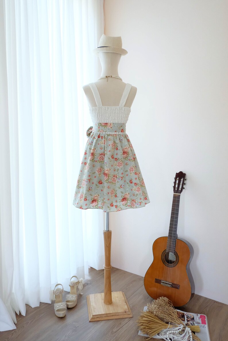 SALE Blue floral dress blue sundress blue dress spring summer dress Tea party dress vintage dress style SMALL