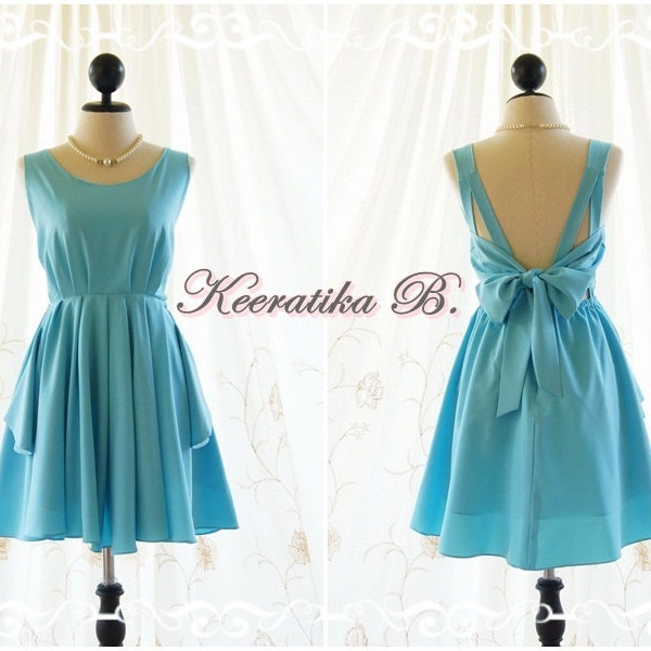 A Party Dress Baby Blue Backless Dress Cute Prom Party Dress Blue Cocktail Dress Mini Bridesmaid Dress Backless Party Dress Short Dresses
