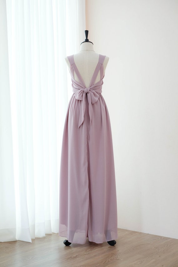 Rosy brown Long Bridesmaid dress Mauve party prom dress Etsy