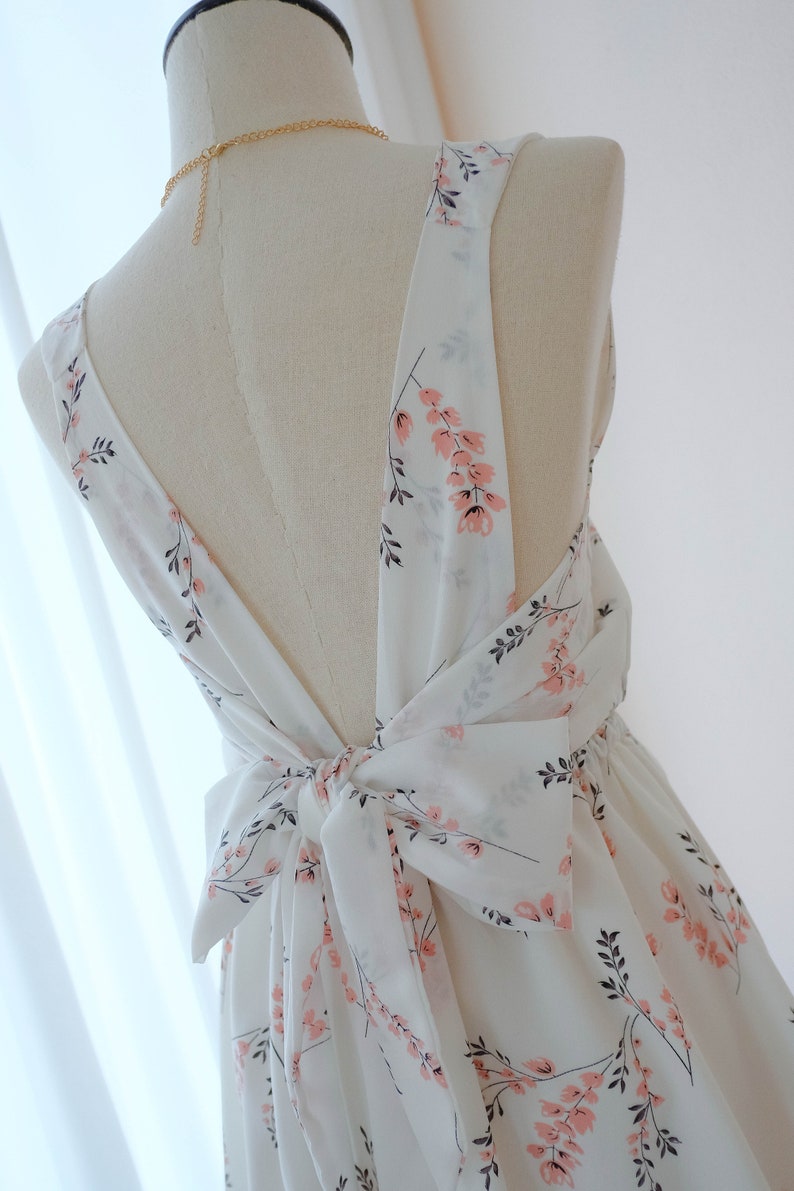 Floral White dress White Floral Bridesmaid dress Wedding Prom Etsy