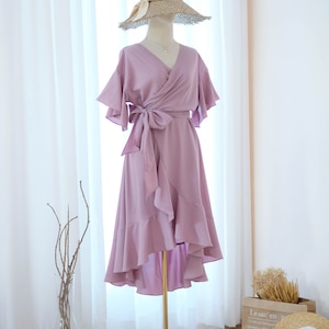 mauve cotton dress Women's Mauve Cotton Printed Dress Purple / M