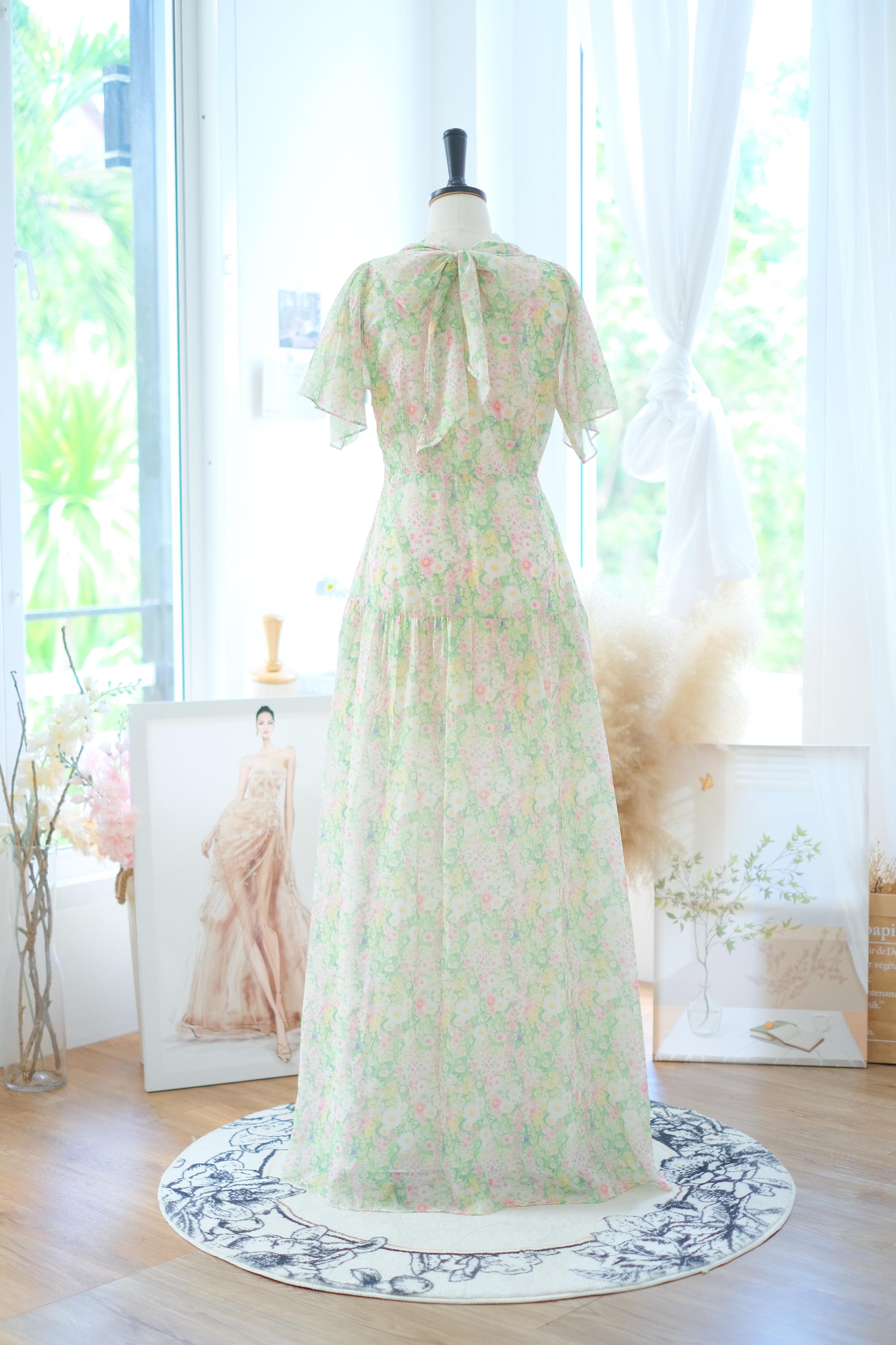 green emerald velvet dress Hannah Floor-Length Camellia Floral Bridesmaid Dress – Lula Kate main image 0