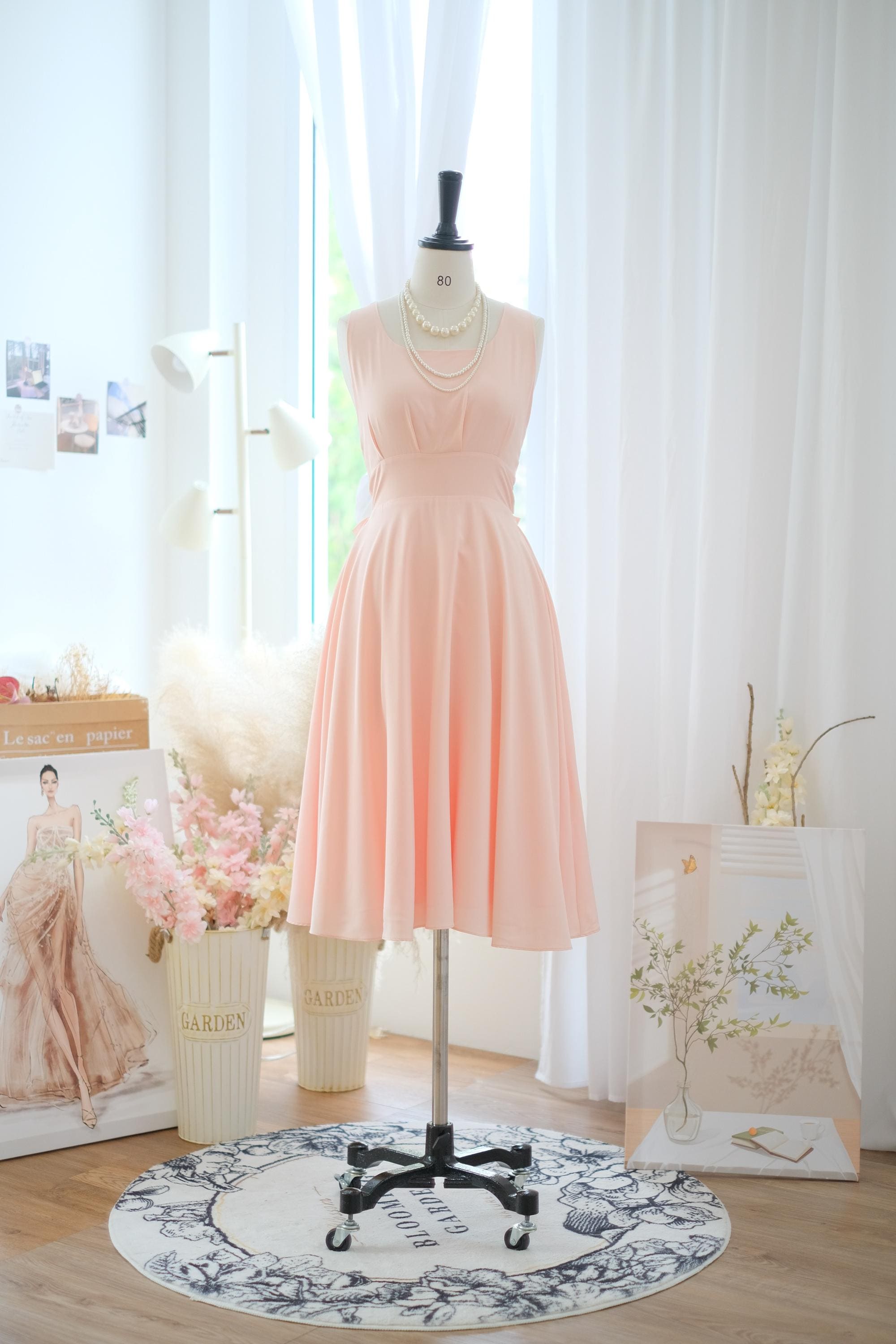 Pink Blush Bridesmaid Dress , Midi Wedding Guest Dress , Pink Party Cocktail , Spring Summer Sundress - Etsy Pink Blush Bridesmaid Dress , Midi Wedding Guest Dress , Pink Party Cocktail , Spring Summer Sundress - Etsy