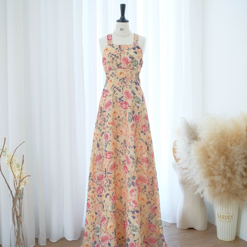 Yellow olive chiffon wrap dress