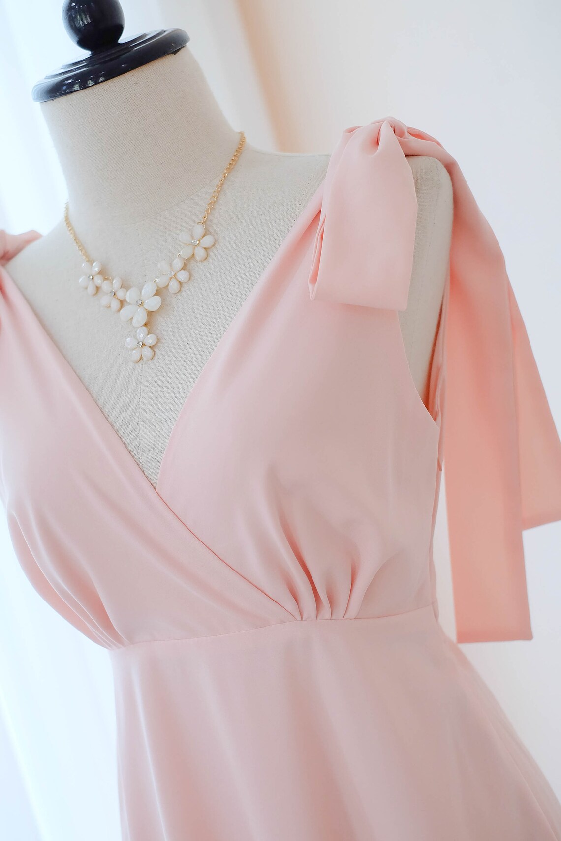 Pink Blush Bridesmaid Dress Pink Maxi Party Dress Simple Etsy