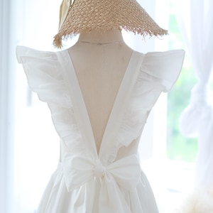 Off white cotton suspender dress , beach cover mini dress , vacation dress , white dress