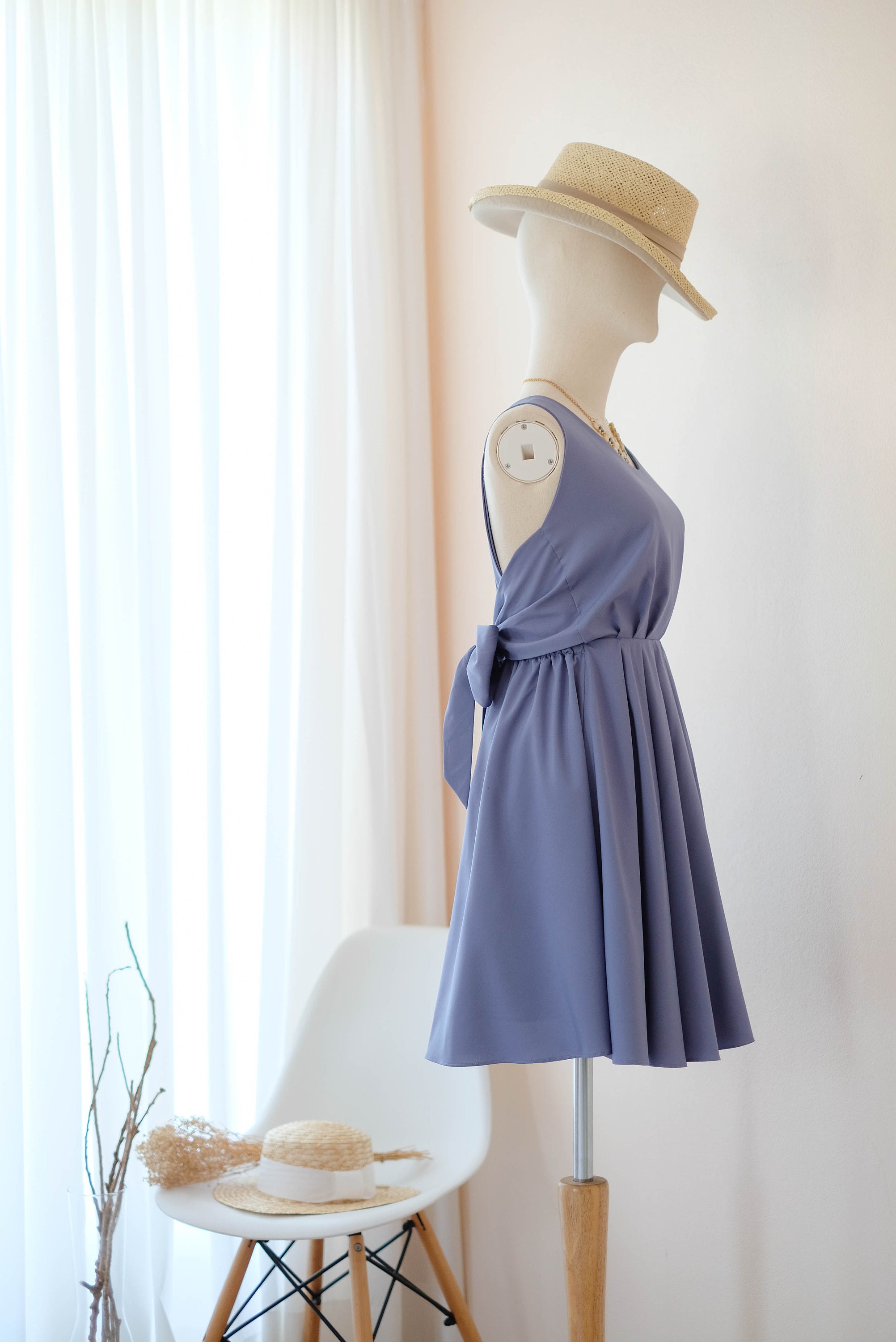 Dusty Blue dress Dusty Blue Bridesmaid dress Wedding Prom Etsy