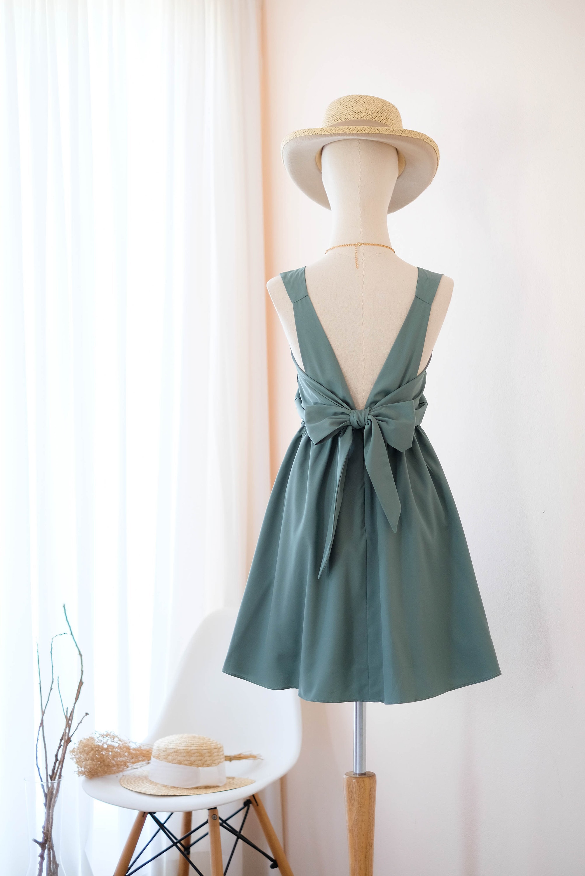 Buy > dark sage green dresses > in stock