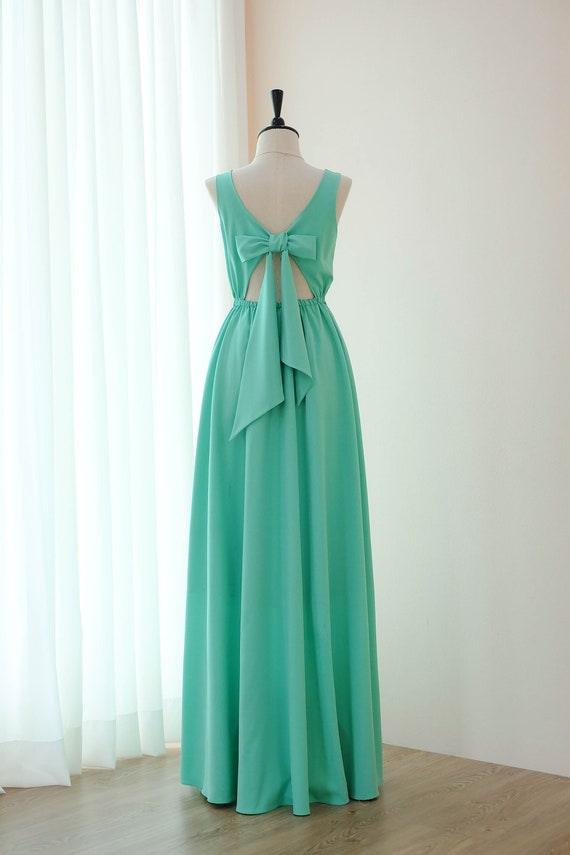 Uitgelezene Mint green dress Long Bridesmaid dress Wedding Dress Long Prom | Etsy ZF-23