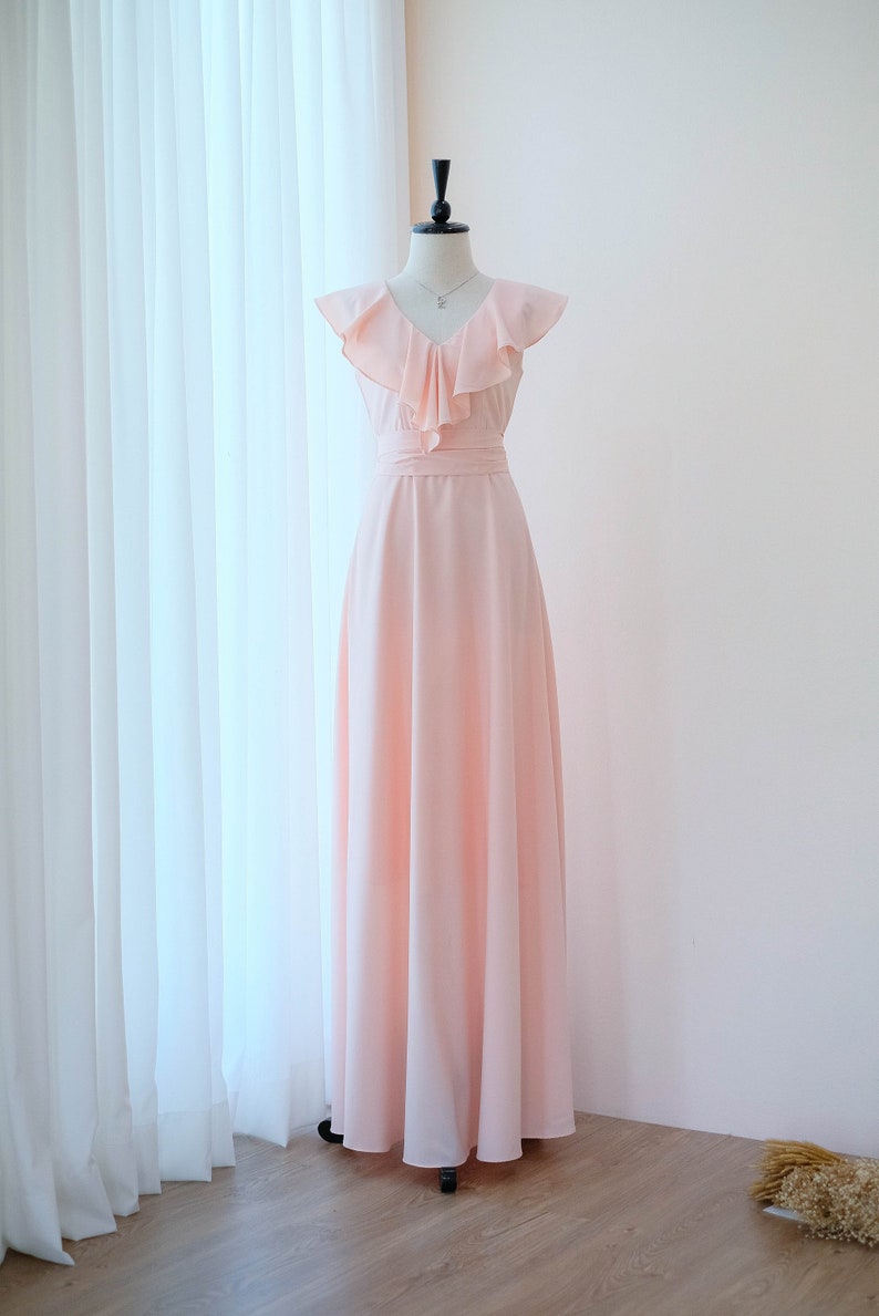 Vestito Rosa Owkn0p8 Abiti Da Blush Lunghi Damigellaetsy PXZuiTOk