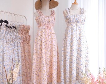 SALE Floral dress Spring Summer Sundress Midi party bridesmaid dress Summer wedding guest dress