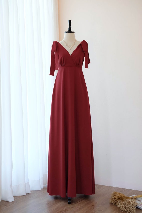 red burgundy dresses for prom