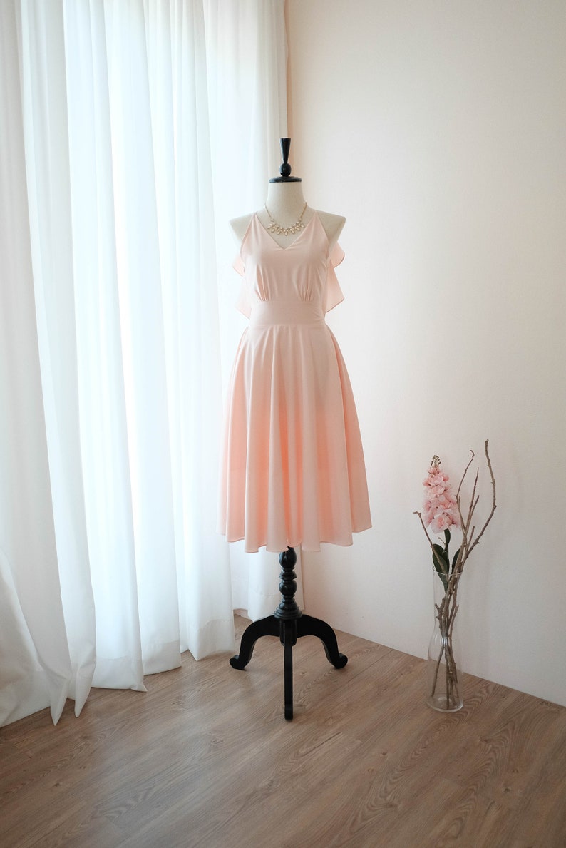 Pink blush dress pink Bridesmaid dress prom party cocktail wedding dress wedding guest dresses image 4