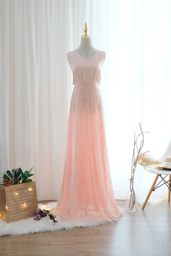 blush pink dress maxi