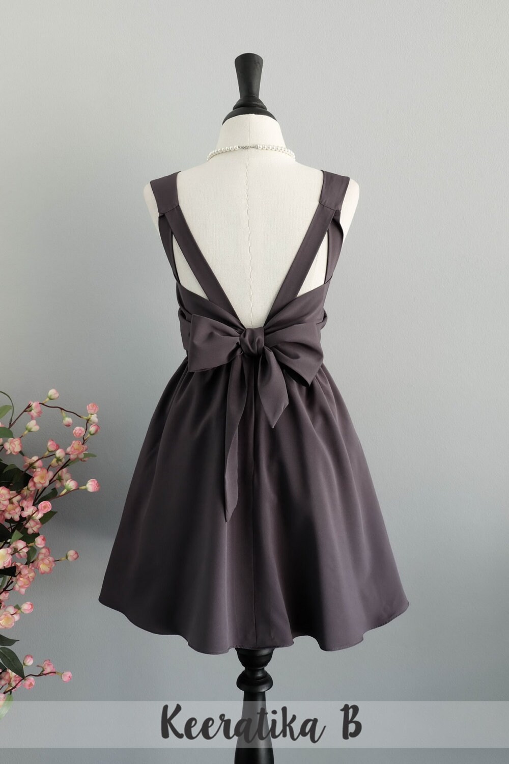 Charcoal gray dress gray Bridesmaid dress Wedding Prom dress Etsy
