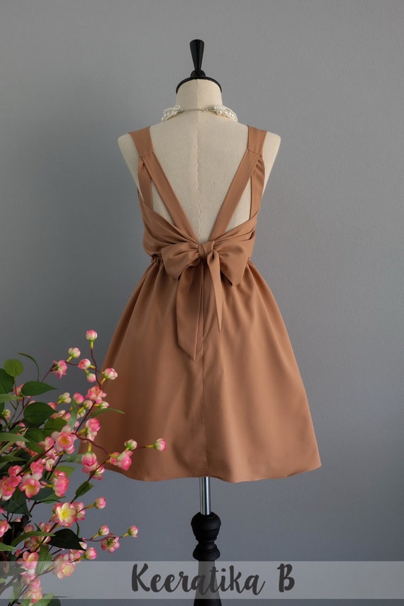 Sale Brown Dress Brown Bridesmaid Dress Wedding Prom Dress Etsy