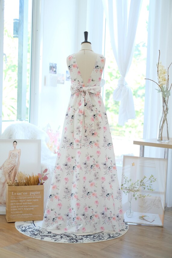 tweed dress woman VOY FITTED Tweed Dress with Pearls and Bow in Pink L