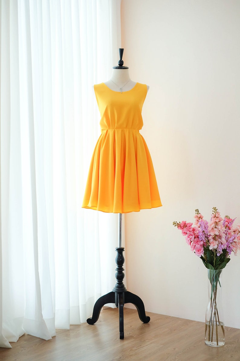 Gold Yellow dress Yellow Bridesmaid dress Wedding Prom dress Etsy