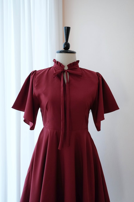 red burgundy dresses for prom
