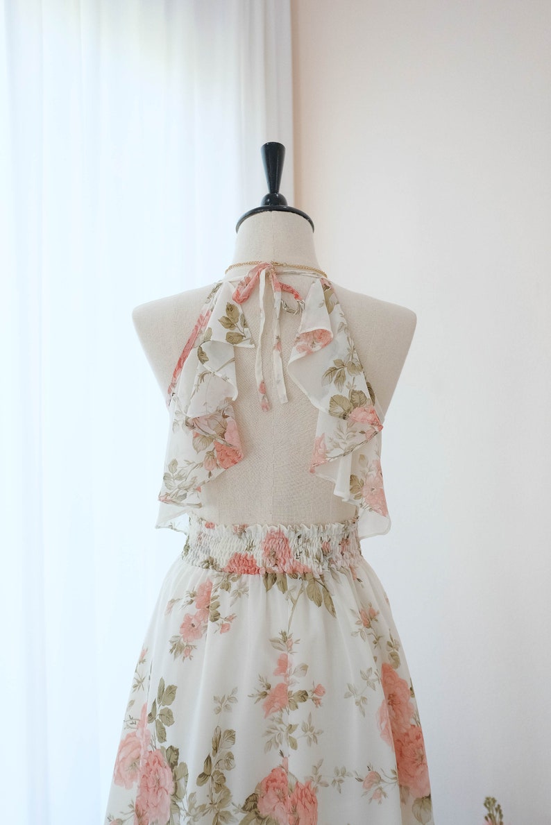 peach floral bridesmaid dresses