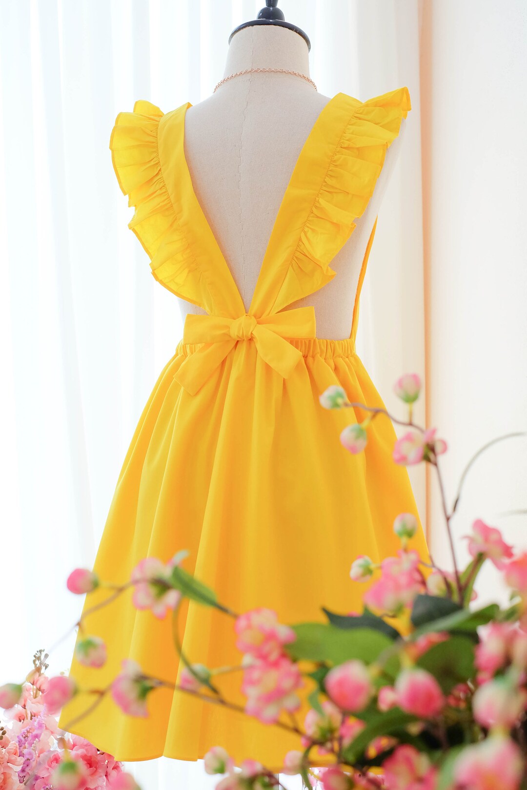 short yellow bridesmaid dresses Yellow brides maids dresses