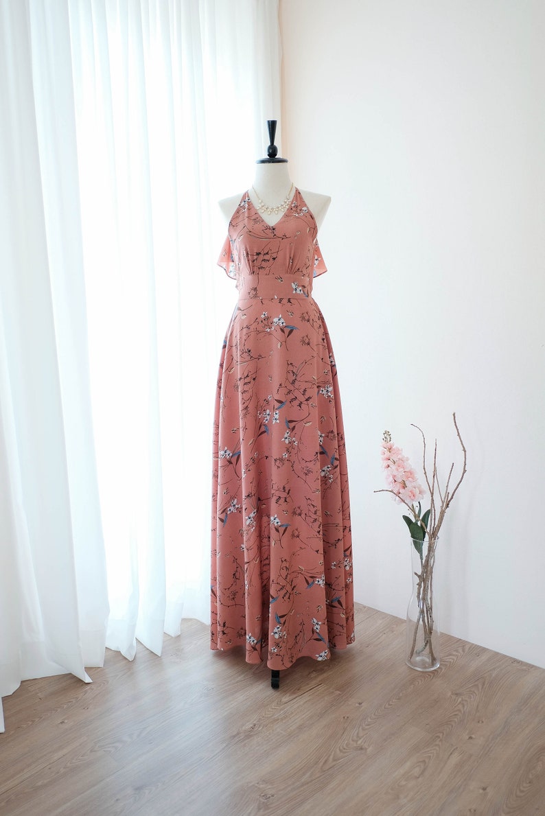 dark pink floral dress