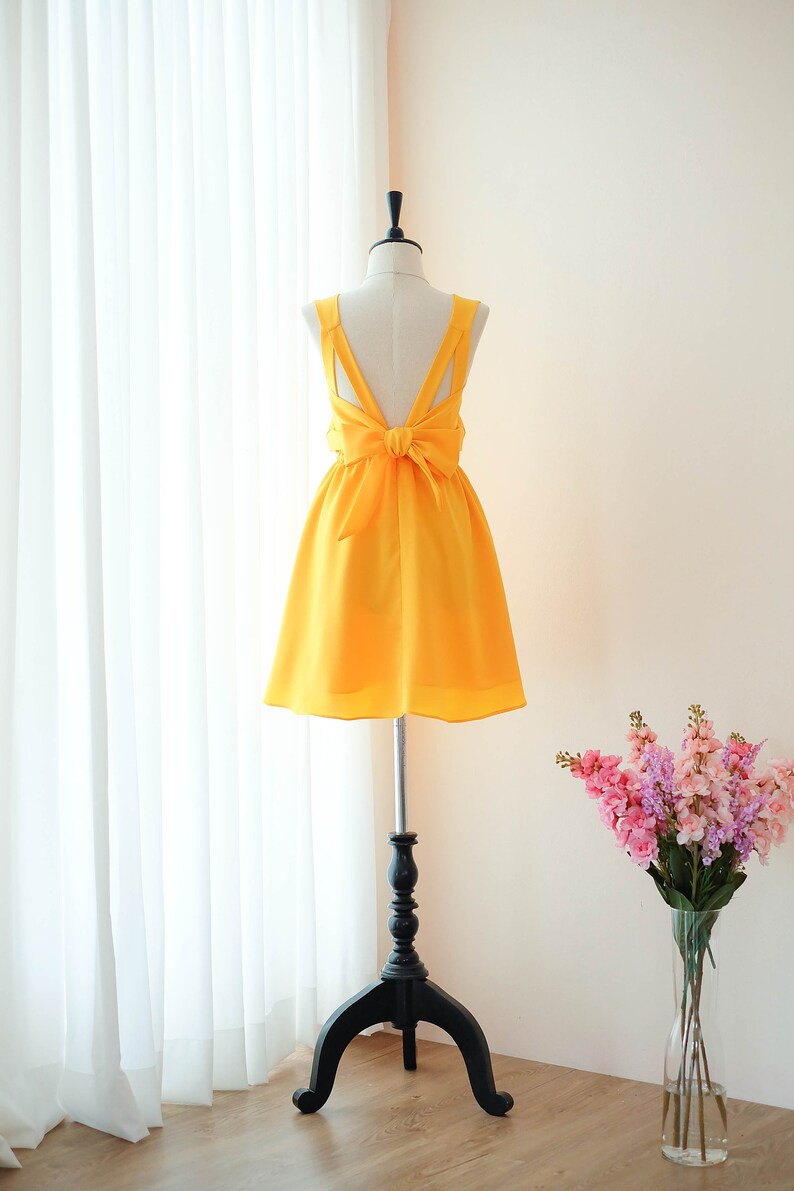 Gold Yellow dress Yellow Bridesmaid dress Wedding Prom dress | Etsy