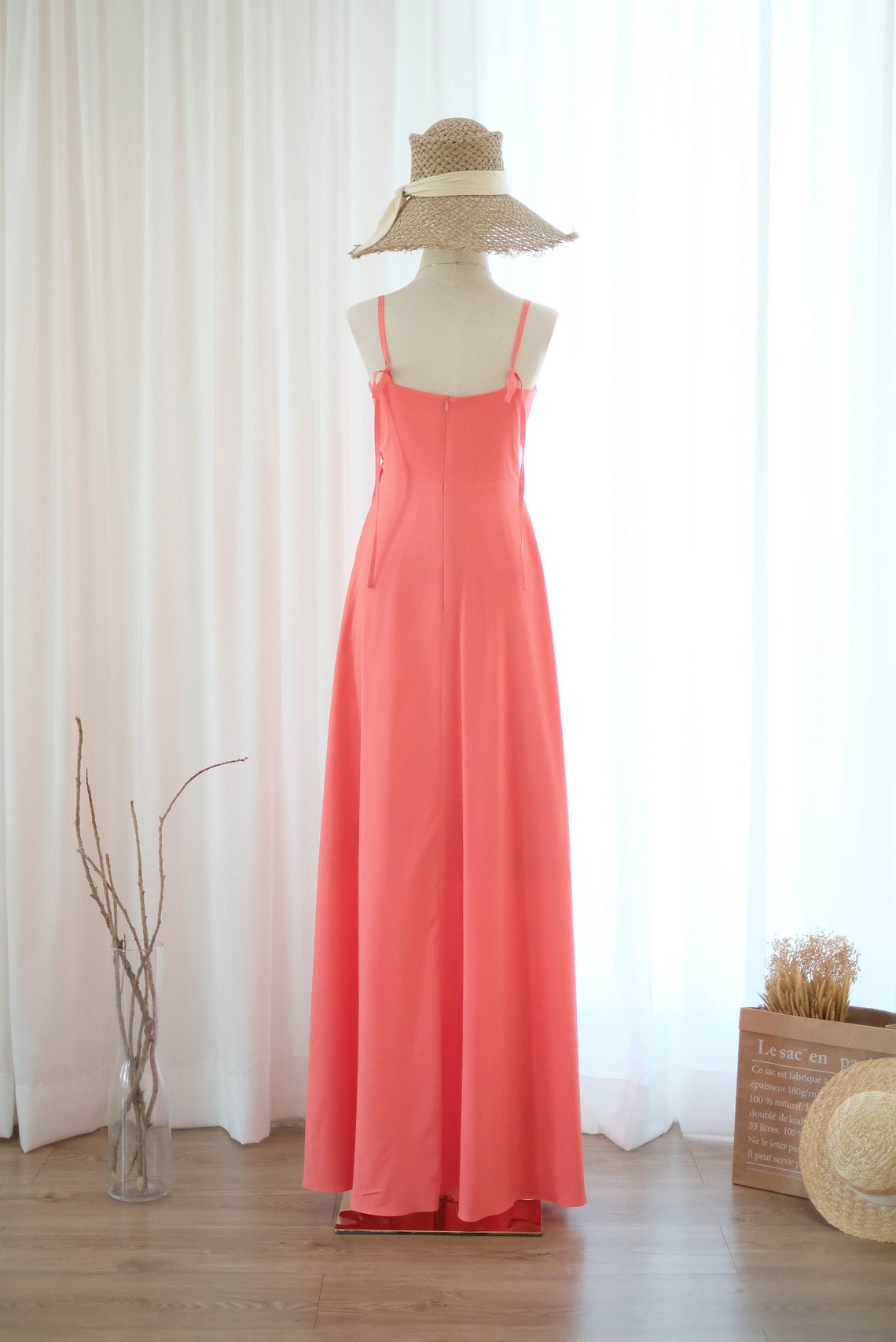 Coral Dress Coral Bridesmaid Dresses Fresh spring summer | Etsy