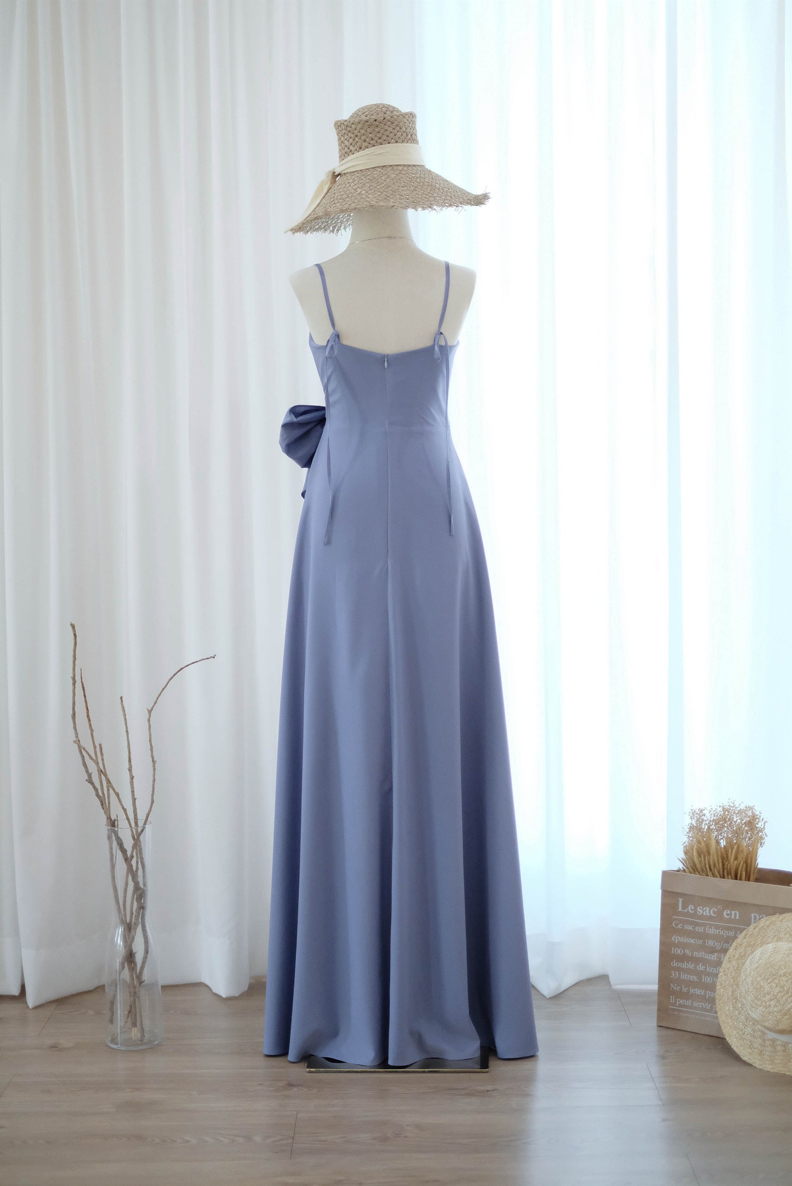 Grayish Blue Bridesmaid Dresses Maxi Party Dress Cocktail Etsy