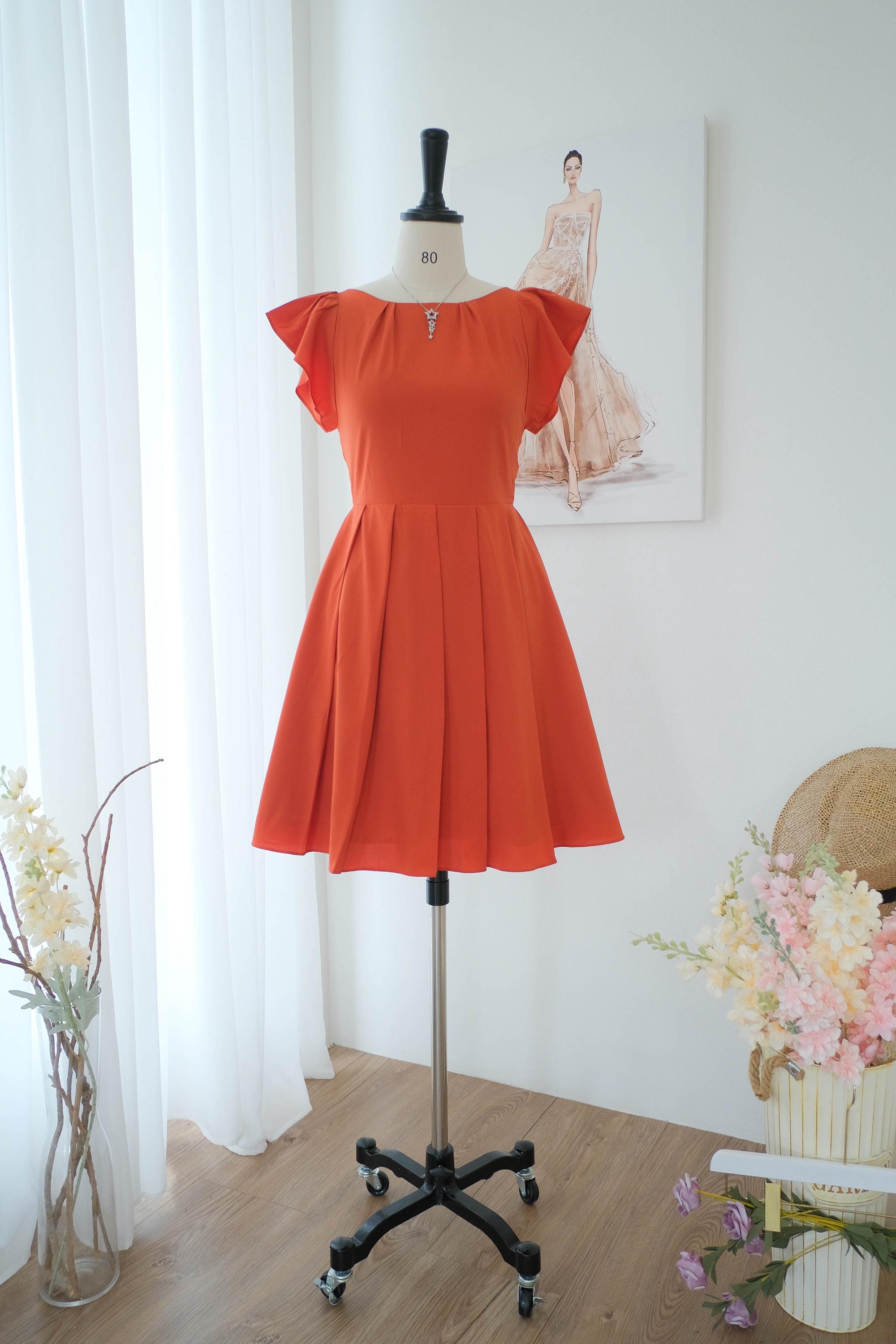 green emerald velvet dress Me Again Mini Dress - Burnt Orange