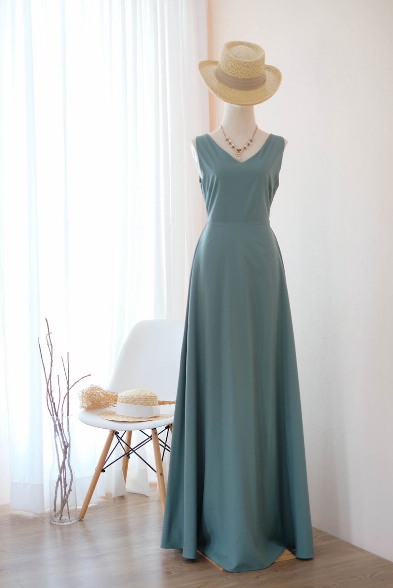 earthy green dress