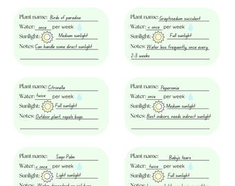 Registro de plantas imprimible / Registro de plantas de interior