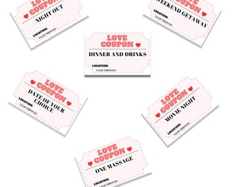 Cupones de amor imprimibles para parejas