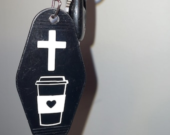 Jesus and Coffee Lover Keychain for Keys