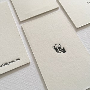 Letterpress Business Cards Personalized custom portrait Illustration self portrait, simple illustration, unique business card image 7