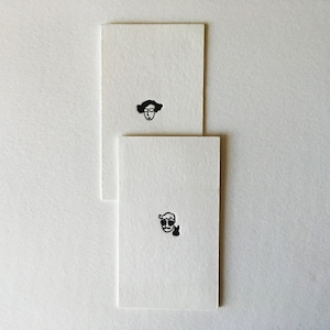 Letterpress Business Cards - Personalized custom portrait Illustration- self portrait, simple illustration, unique business card