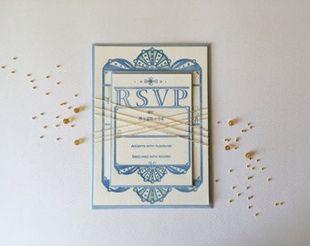 Letterpress Wedding Invitation Package - Art Deco