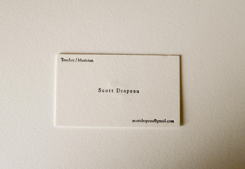 Letterpress Business Cards Personalized custom portrait Illustration self portrait, simple illustration, unique business card image 3