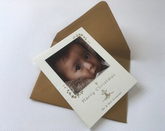 Letterpress Holiday Photo Card --Angel-- Christmas photo card, Letterpress photo card, Custom holiday card, Star, Picture card, Custom made