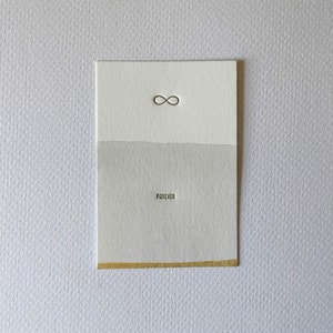Mini carte typographique - « Forever » teintée à l'aquarelle. carte pour elle, carte pour lui, meilleurs amis, demoiselle d'honneur, avec cadeau, carte message,