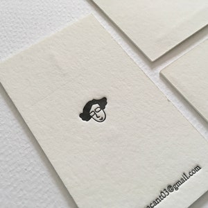 Letterpress Business Cards Personalized custom portrait Illustration self portrait, simple illustration, unique business card image 8