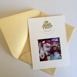 Buchdruck-Feiertagskarte mit Bild -Handzeichnung hängende Mistelzweig- Weihnachtskarte, Weihnachtskarte, Weihnachtsgrüße, benutzerdefinierte Weihnachtskarte