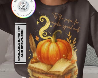 Watercolor Pumpkin Book Shirt, Tis The Season Tshirt, Autumn Sweatshirt, Fall Shirt, Thanksgiving Gift, Pumpkin Spice Reading Cozy Aesthetic